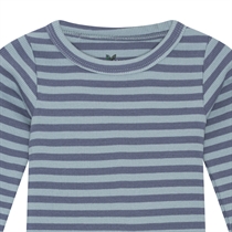 BIRKHOLM Stribet Rib Body Støvet Blå & Middelhavs Blå